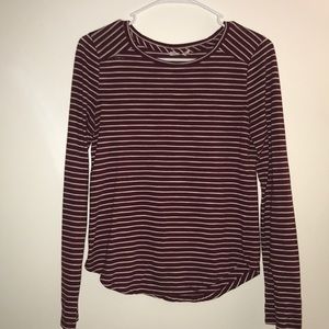 Cute maroon striped long sleeve
